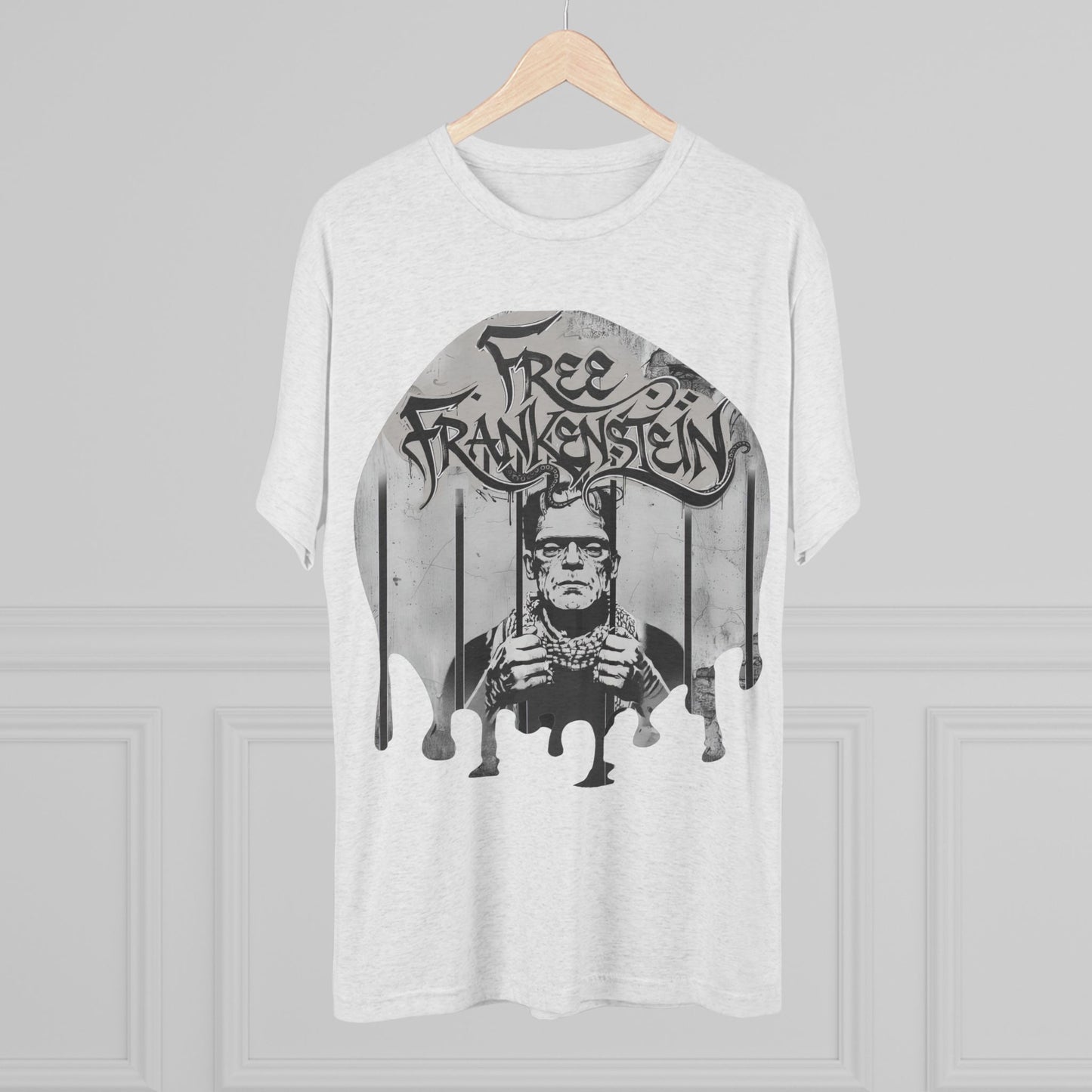 Frankenstein Inspired Unisex Crew Tee, Halloween Apparel, Graphic T-Shirt, Vintage Style Tee, Horror Movie Merch