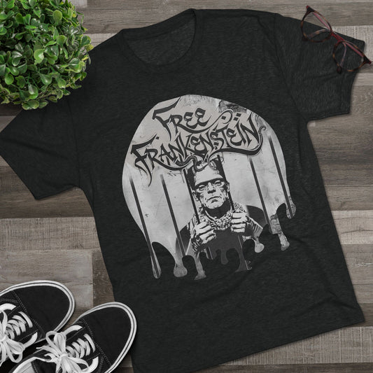 Frankenstein Inspired Unisex Crew Tee, Halloween Apparel, Graphic T-Shirt, Vintage Style Tee, Horror Movie Merch